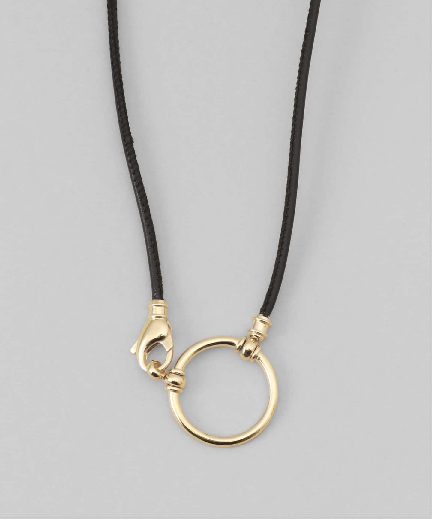 La Loop リング付きネックレス 黒 LA LOOP The Geogie 21 Black/Gold / Glass holder（ネックレス