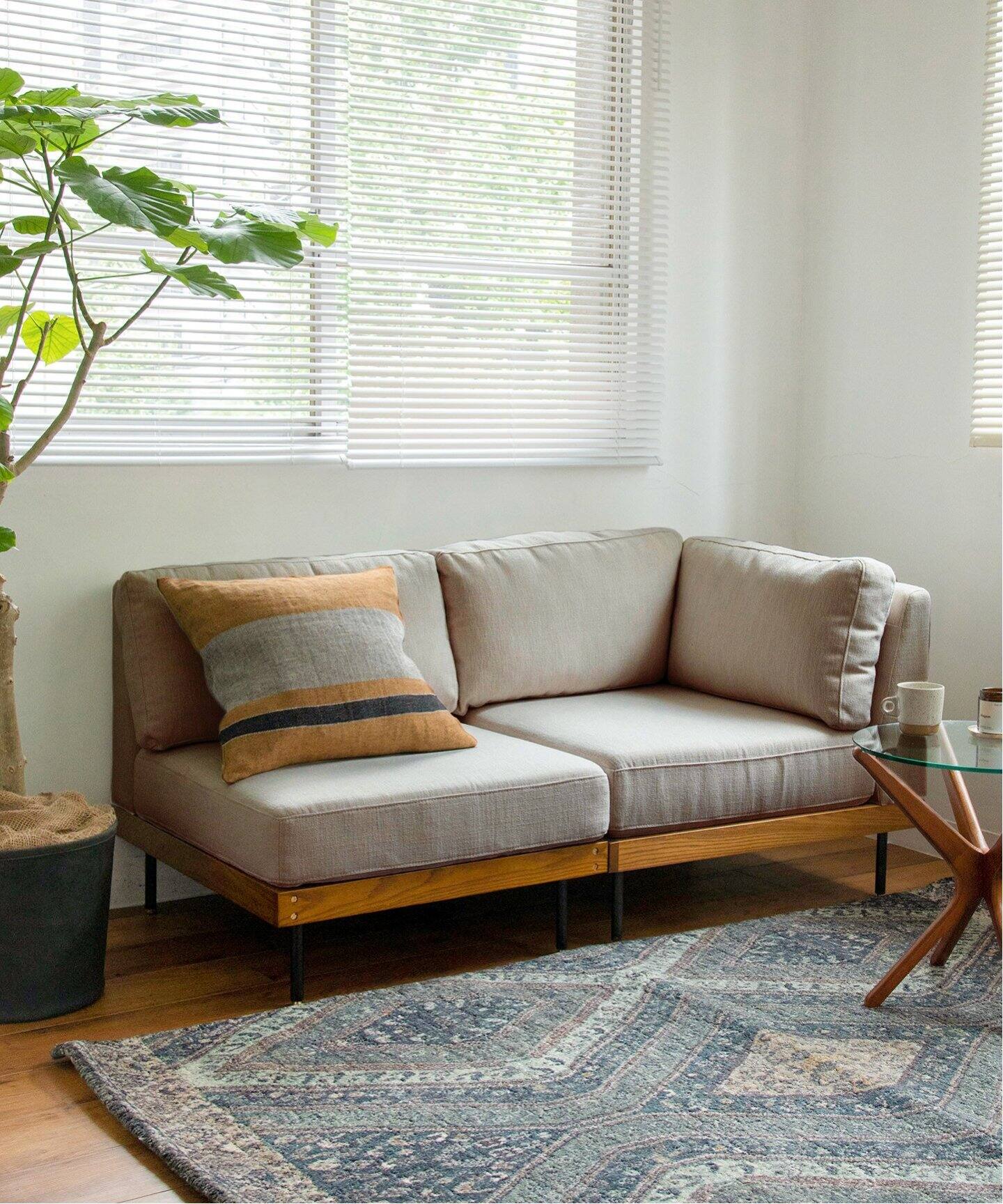 大型商品》LILLE SOFA 1P BE リル 1シーター ＿ ベージュ（ソファ 