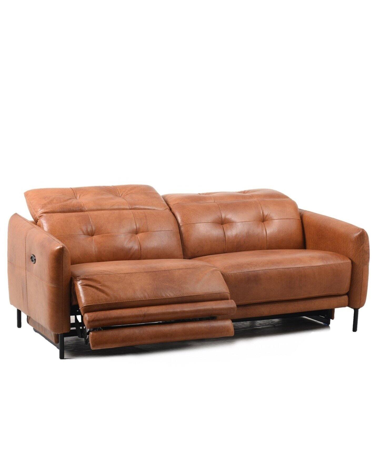 大型商品》SHEFFIELD RECLINING SOFA LEATHER キャメル 電動 ソファ 