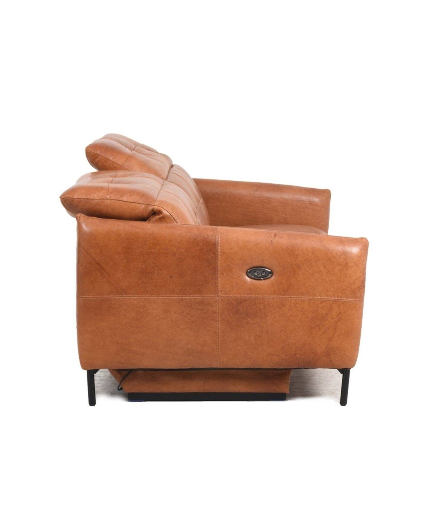 大型商品》SHEFFIELD RECLINING SOFA LEATHER キャメル 電動 ソファ 