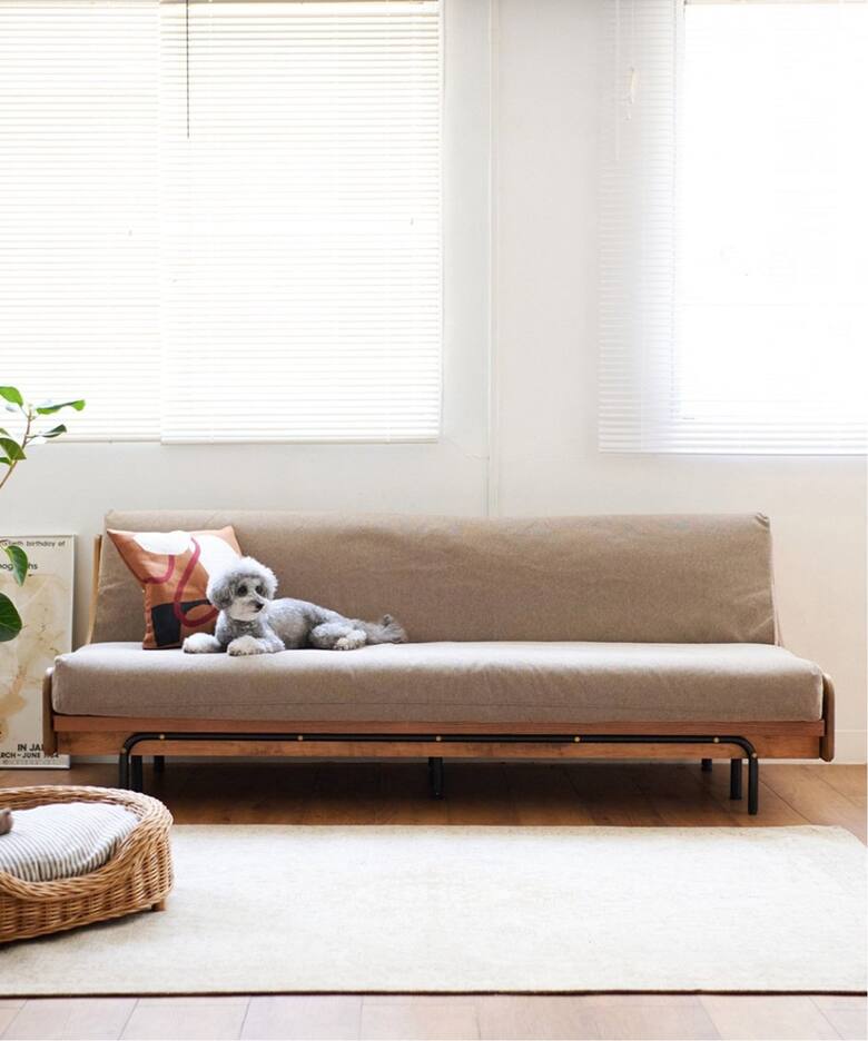 大型商品》HABITAT SOFA BED ハビタソファ ベット ベージュ（ソファ  
