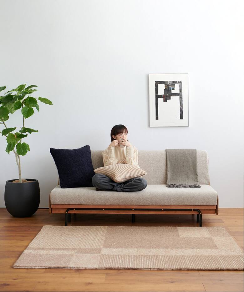 大型商品》HABITAT SOFA BED ハビタソファ ベット ベージュ W180cm 