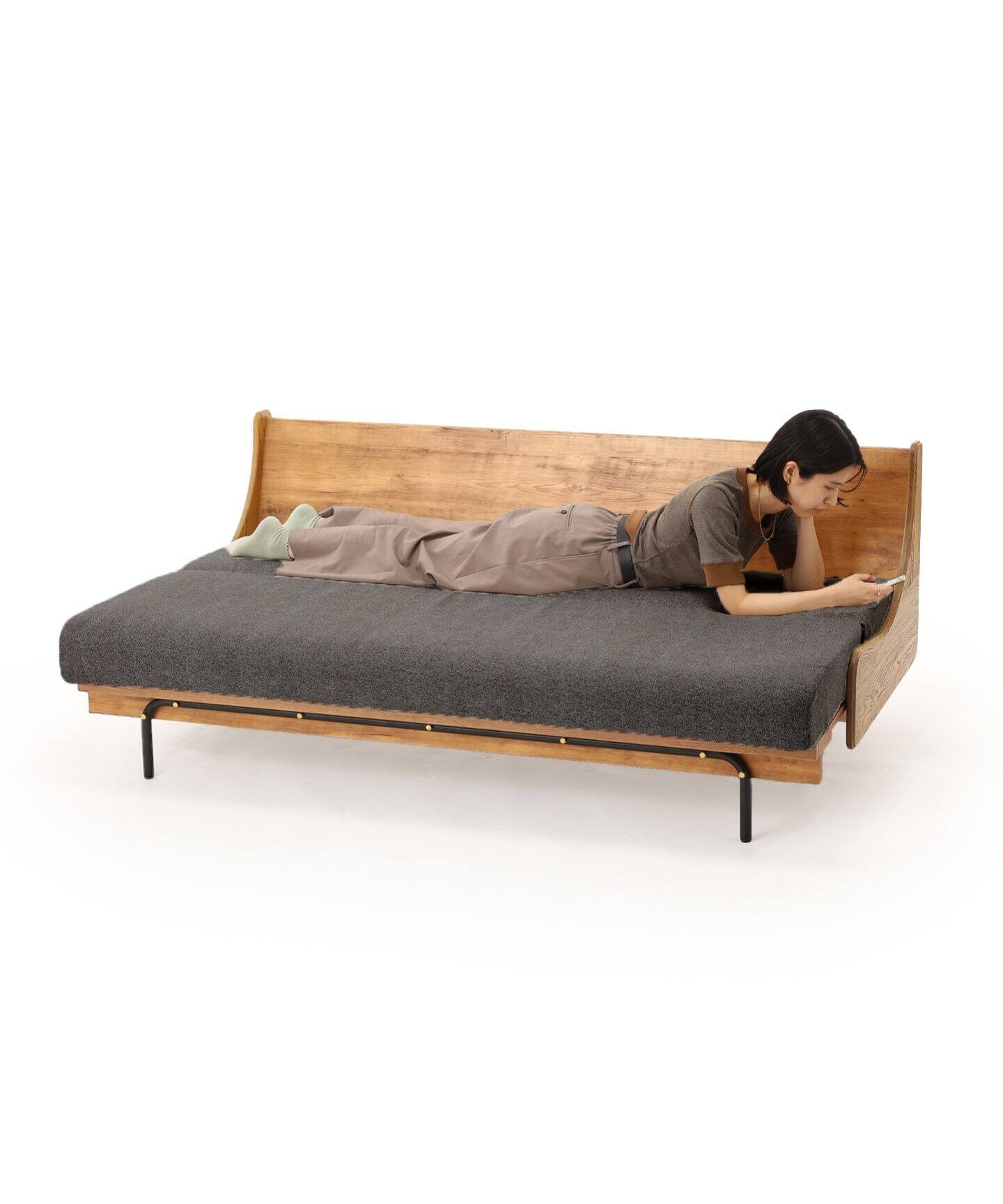 大型商品》HABITAT SOFA BED ハビタソファ ベット グレー W180cm  