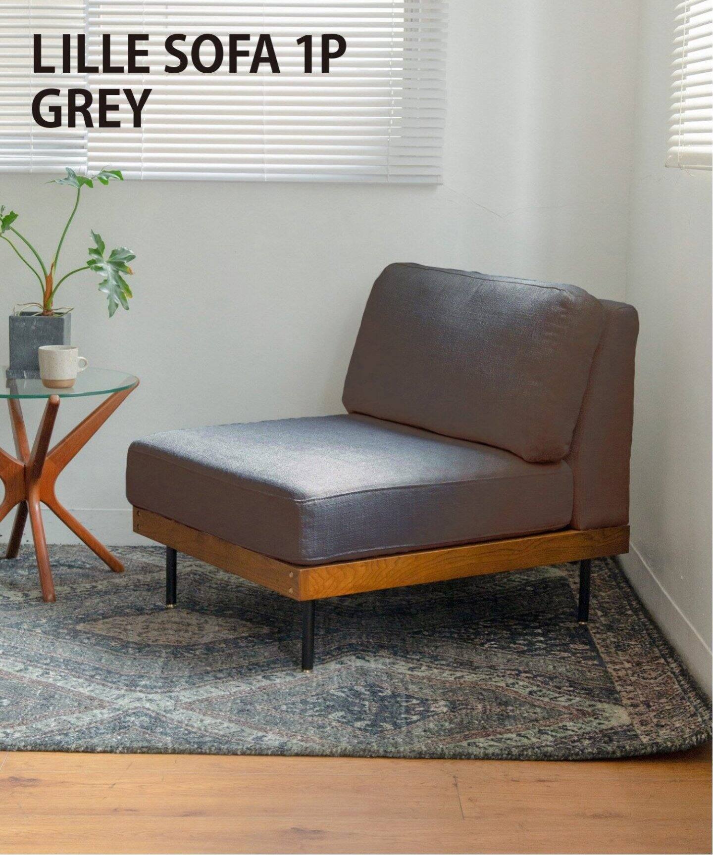 大型商品》LILLE SOFA 1P リル 1シーター グレー2nd（ソファ