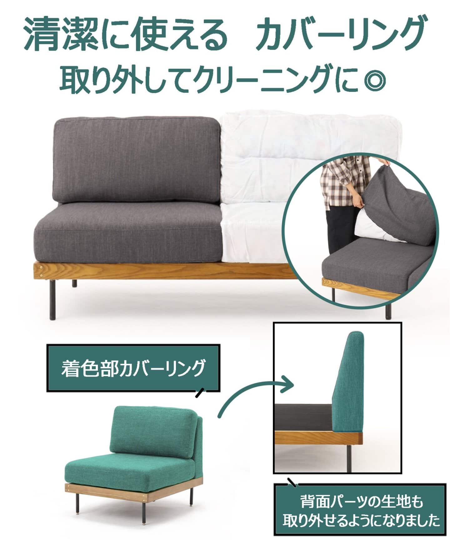 大型商品》LILLE SOFA 1P リル 1シーター グレー2nd（ソファ