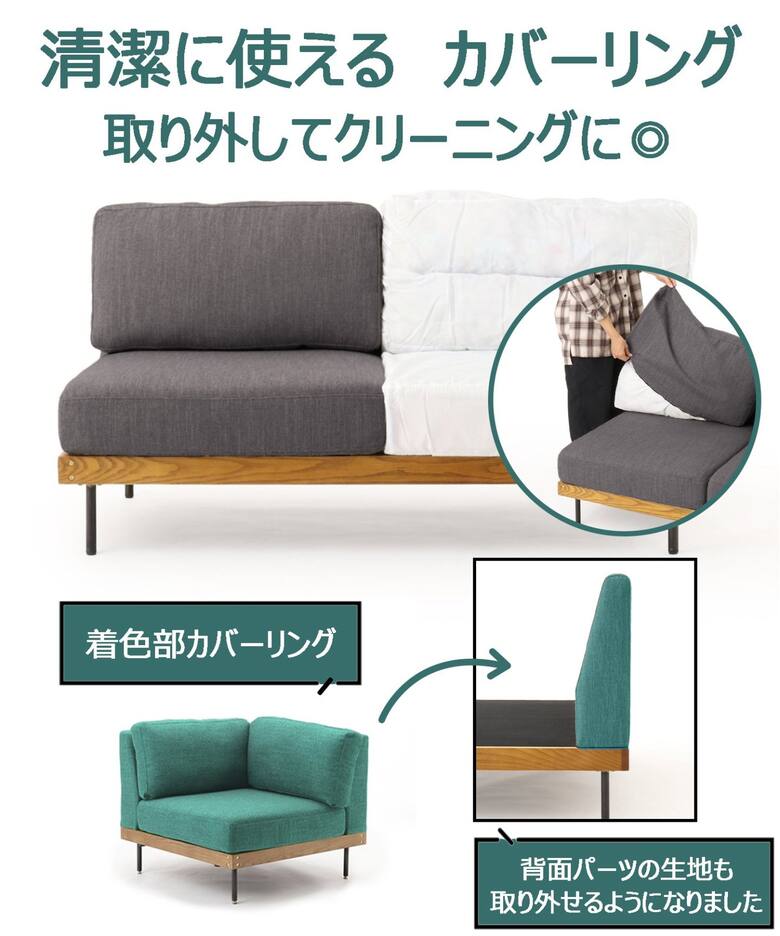 大型商品》LILLE CORNER SOFA リル コーナー ソファ グレー 2ND 