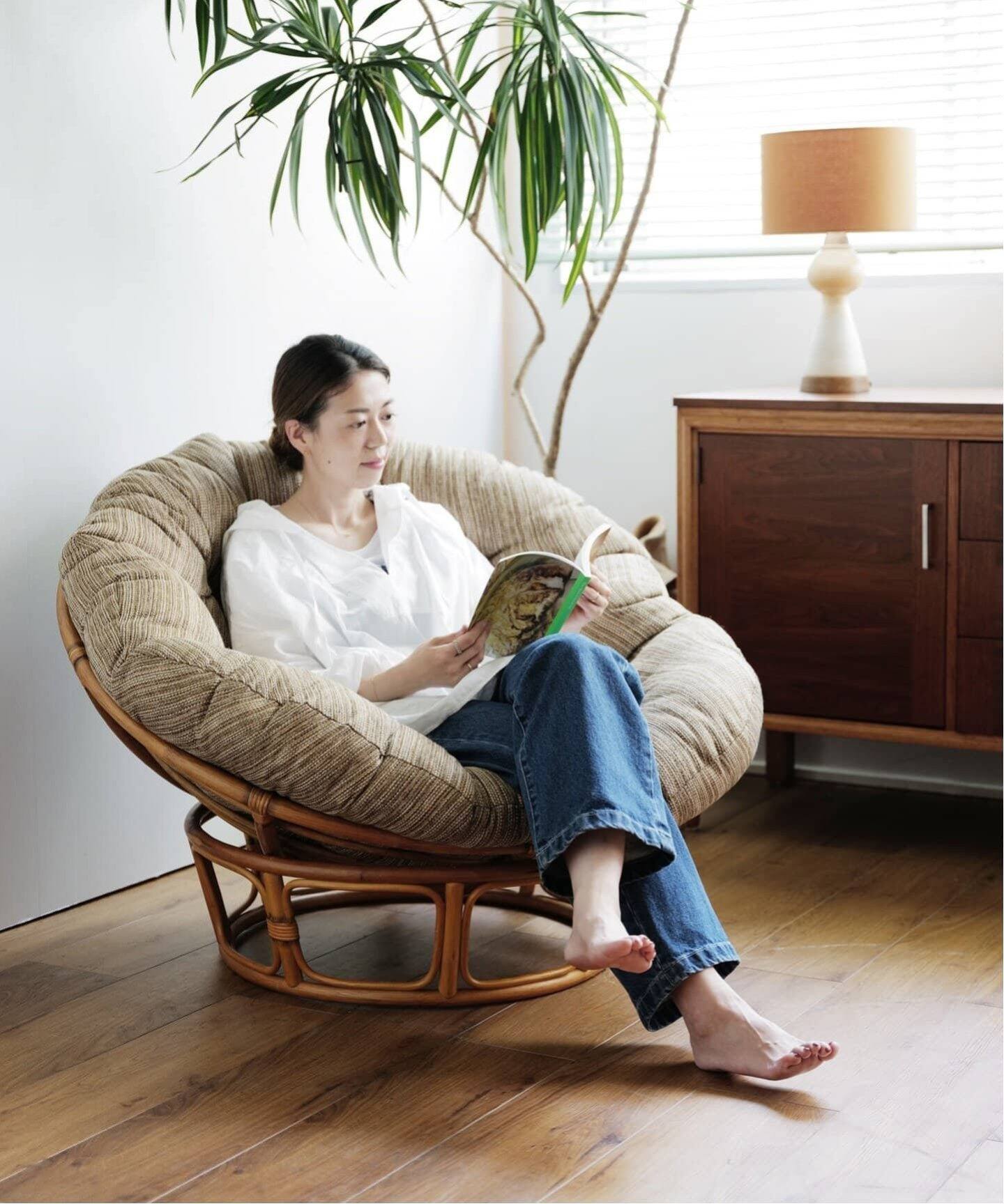 大型商品》WICKER EASY CHAIR_BW_3rd ウィッカーイージーチェア  