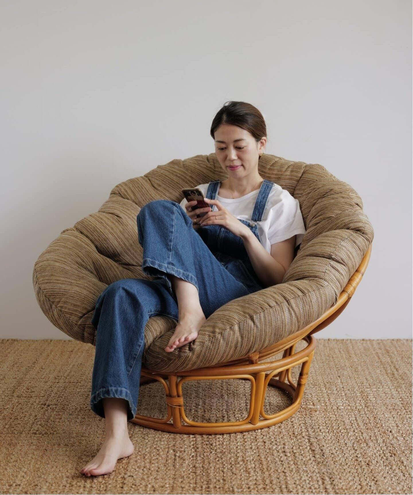 大型商品》WICKER EASY CHAIR_BW_3rd ウィッカーイージーチェア 