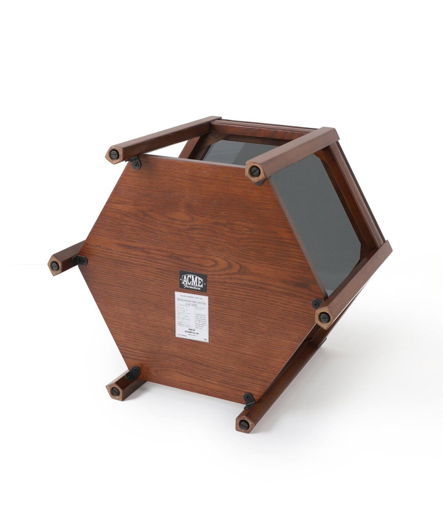 中型商品》BROOKS HEXAGON TABLE ブラックガラス ブルックスヘキサゴン  