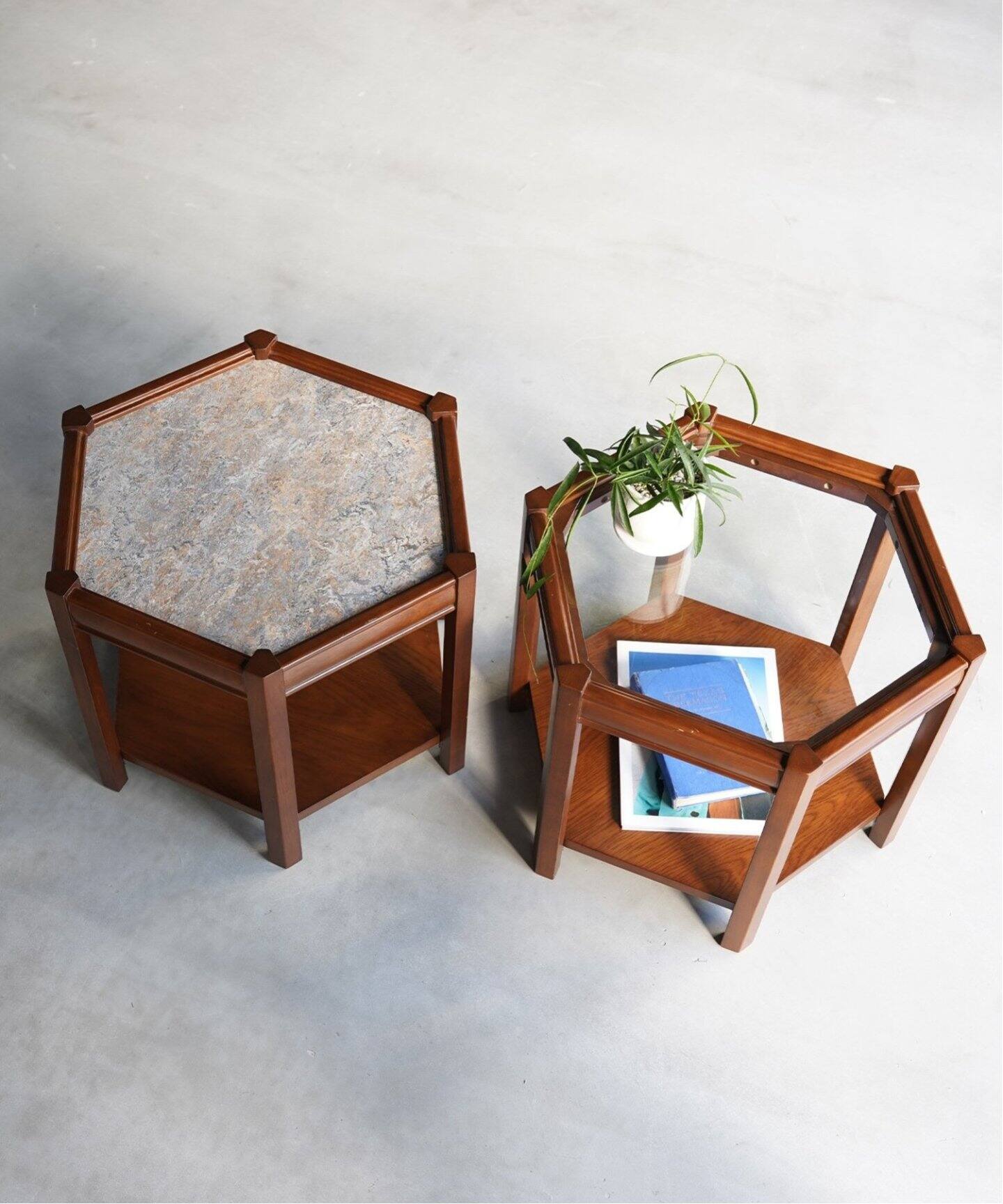 予約》BROOKS HEXAGON TABLE ガラス ブルックスヘキサゴンテーブル  