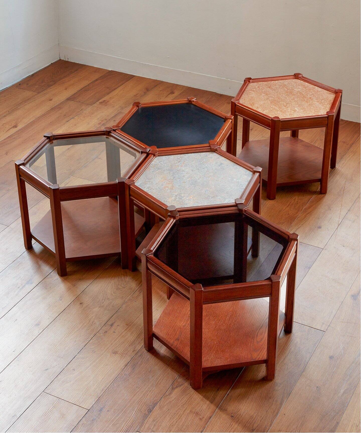 予約》BROOKS HEXAGON TABLE ガラス ブルックスヘキサゴンテーブル  