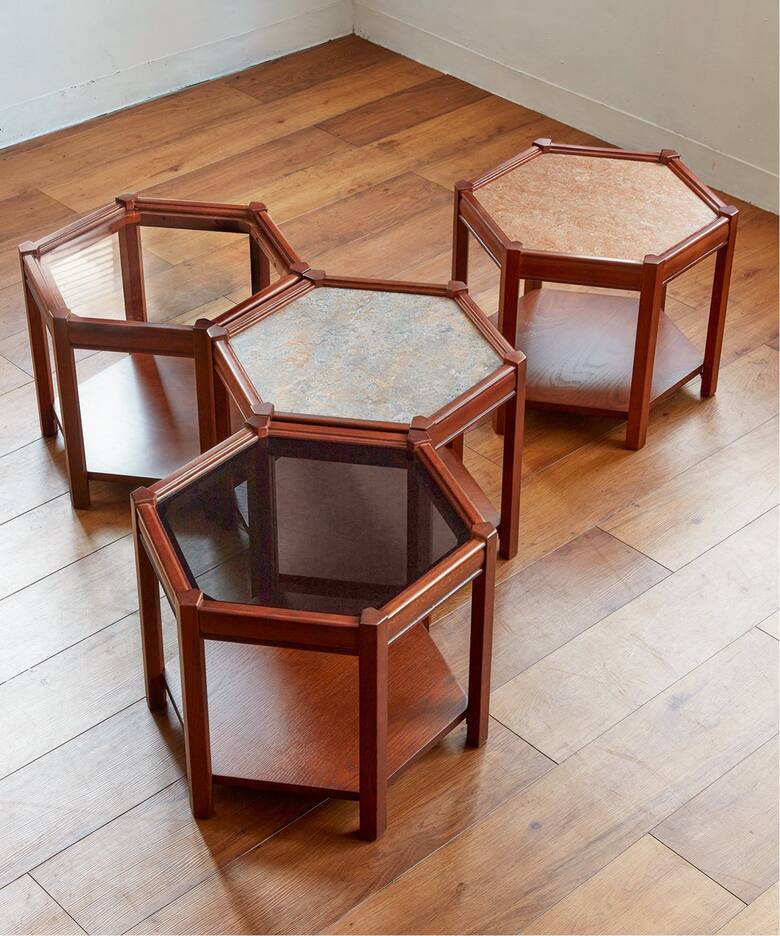予約》BROOKS HEXAGON TABLE ガラス ブルックスヘキサゴンテーブル 