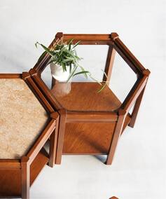 BROOKS HEXAGON TABLE ガラス ブルックスヘキサゴンテーブル（テーブル 