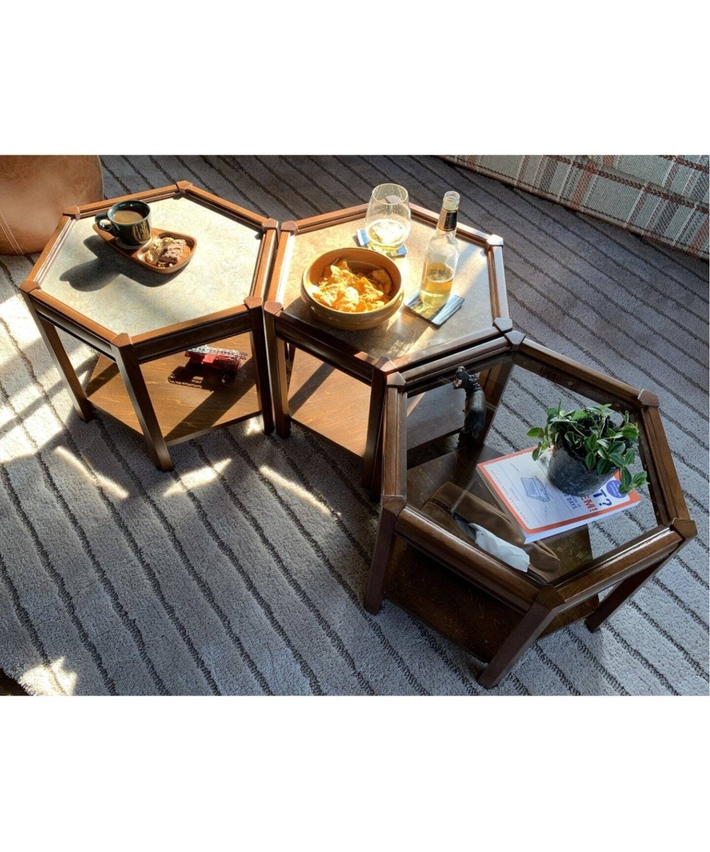 中型商品》BROOKS HEXAGON TABLE_lino(GRY) ブルックスヘキサゴン  