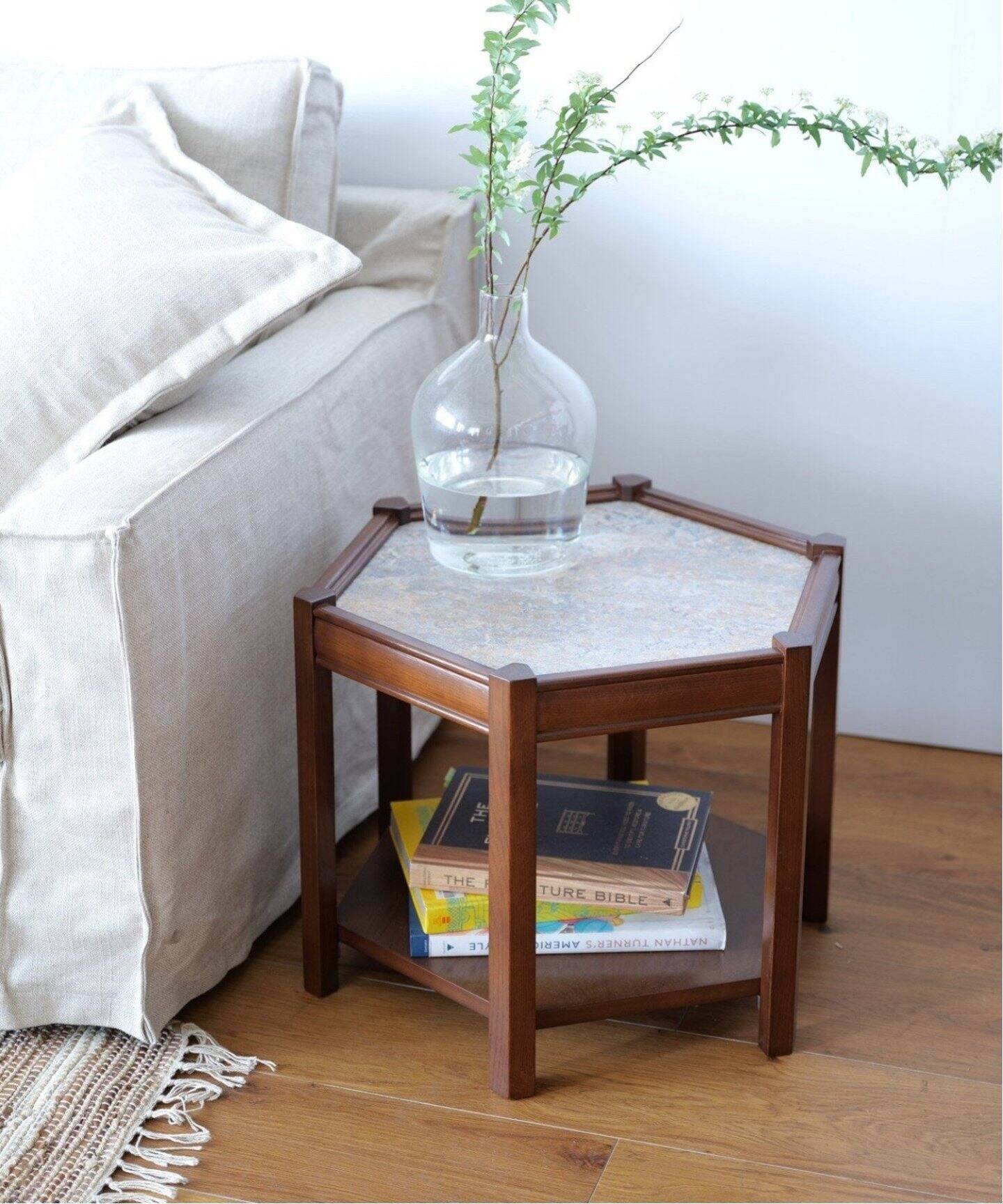 中型商品》BROOKS HEXAGON TABLE_lino(GRY) ブルックスヘキサゴン  