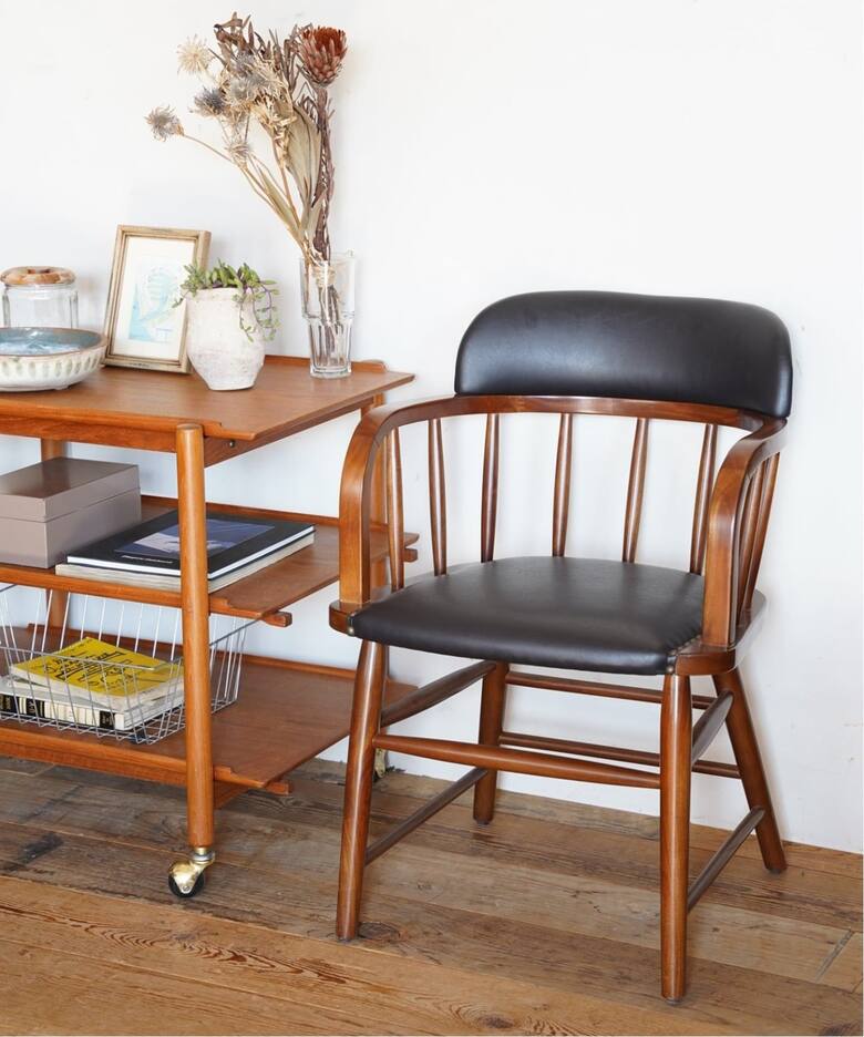 大型商品》OAKS ARM CHAIR_PVC BK オークスアームチェア（チェア 
