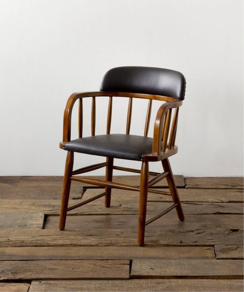 大型商品》OAKS ARM CHAIR_PVC BK オークスアームチェア（チェア 