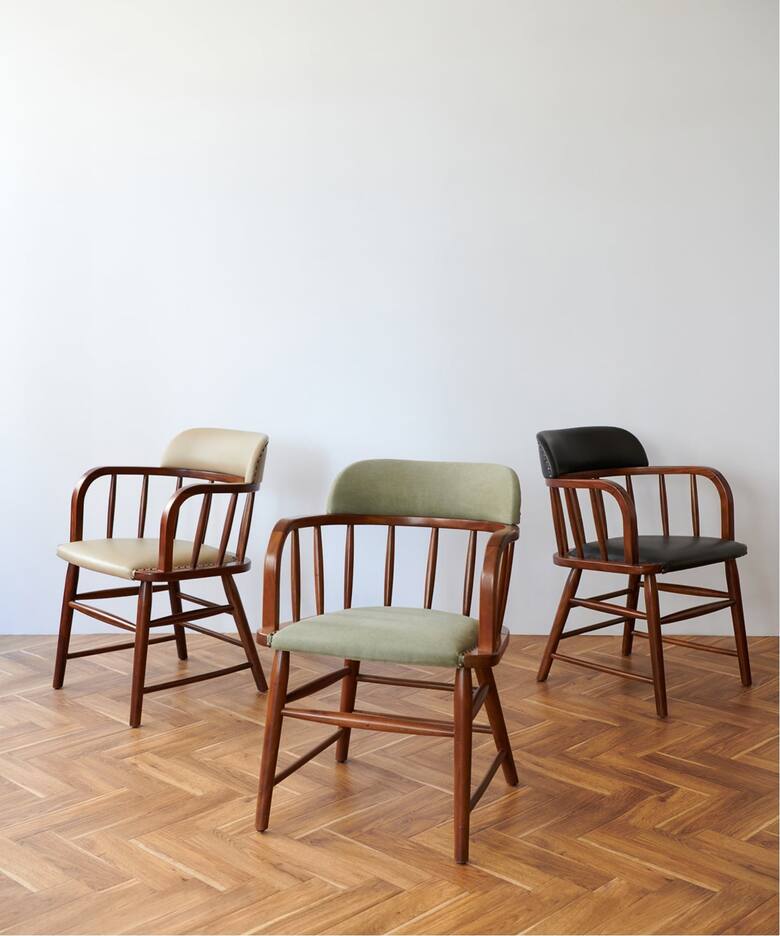 大型商品》OAKS ARM CHAIR_PVC BK オークスアームチェア（チェア 