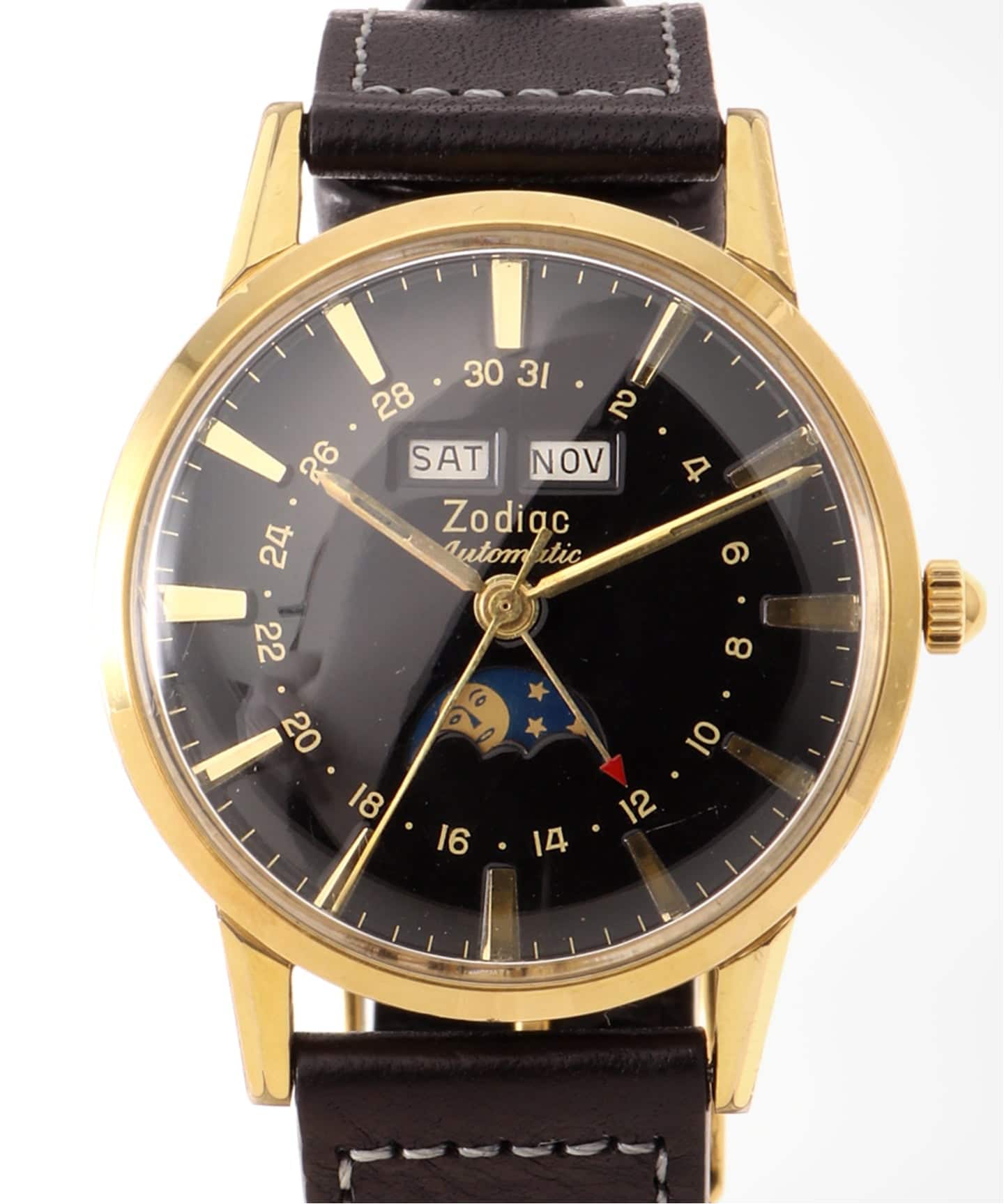 Zodiac Triple Calendar / Moonphase / Black mirror GP（ヴィンテージ