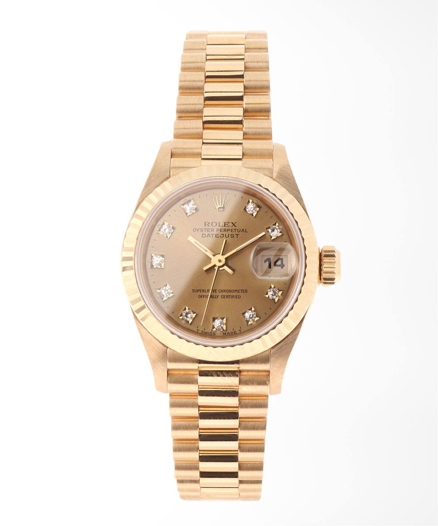 ROLEX / ロレックス】Oyster Datejust all gold 10P（ヴィンテージ