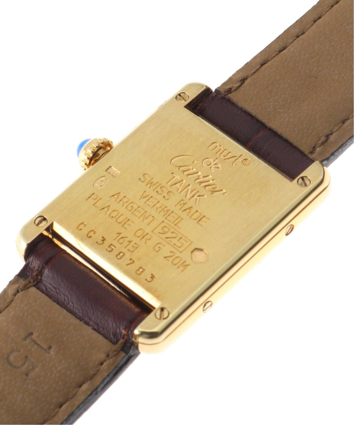 must de Cartier Tank SM Ivory roman Burgundy（ヴィンテージ