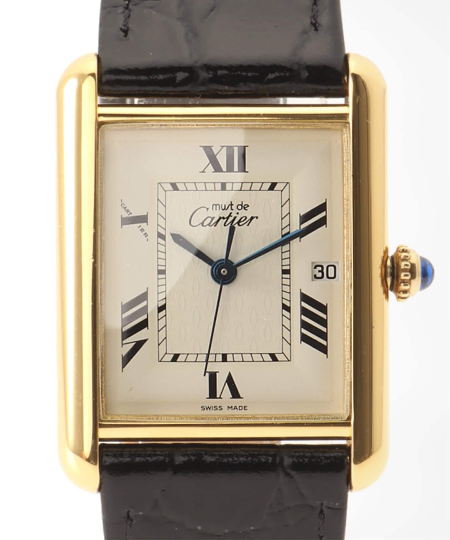 【希少·美品】must de Cartier ペンセット＆キーホルダー 箱付 must de Cartier Tank XL Date Even index / Gold（ヴィンテージ