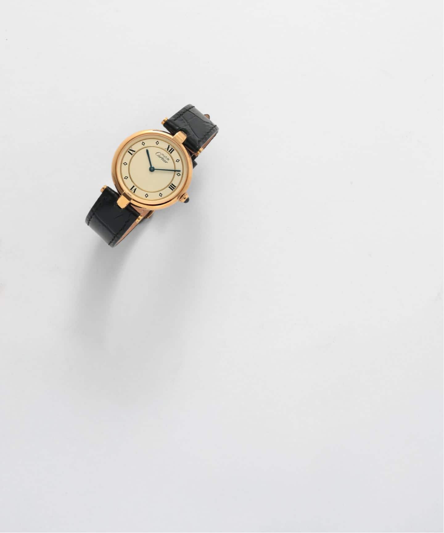 Cartier ゴールド ラウンド 時計　must de Cartier Must De Cartier Vendome Mens Midsize Unisex Vermeil Watch