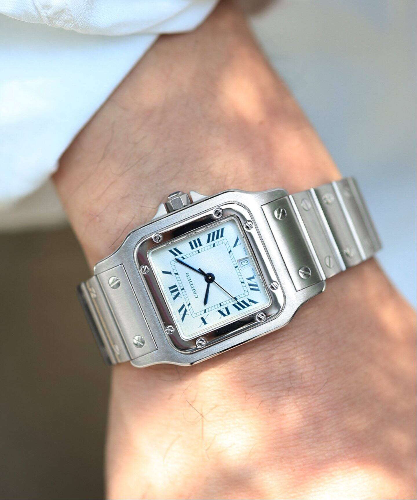 【Cartier】santos de Cartier LM 余りコマ1つ Cartier Santos Galbee LM Blue roman（ヴィンテージ）｜HIROB（ヒロブ