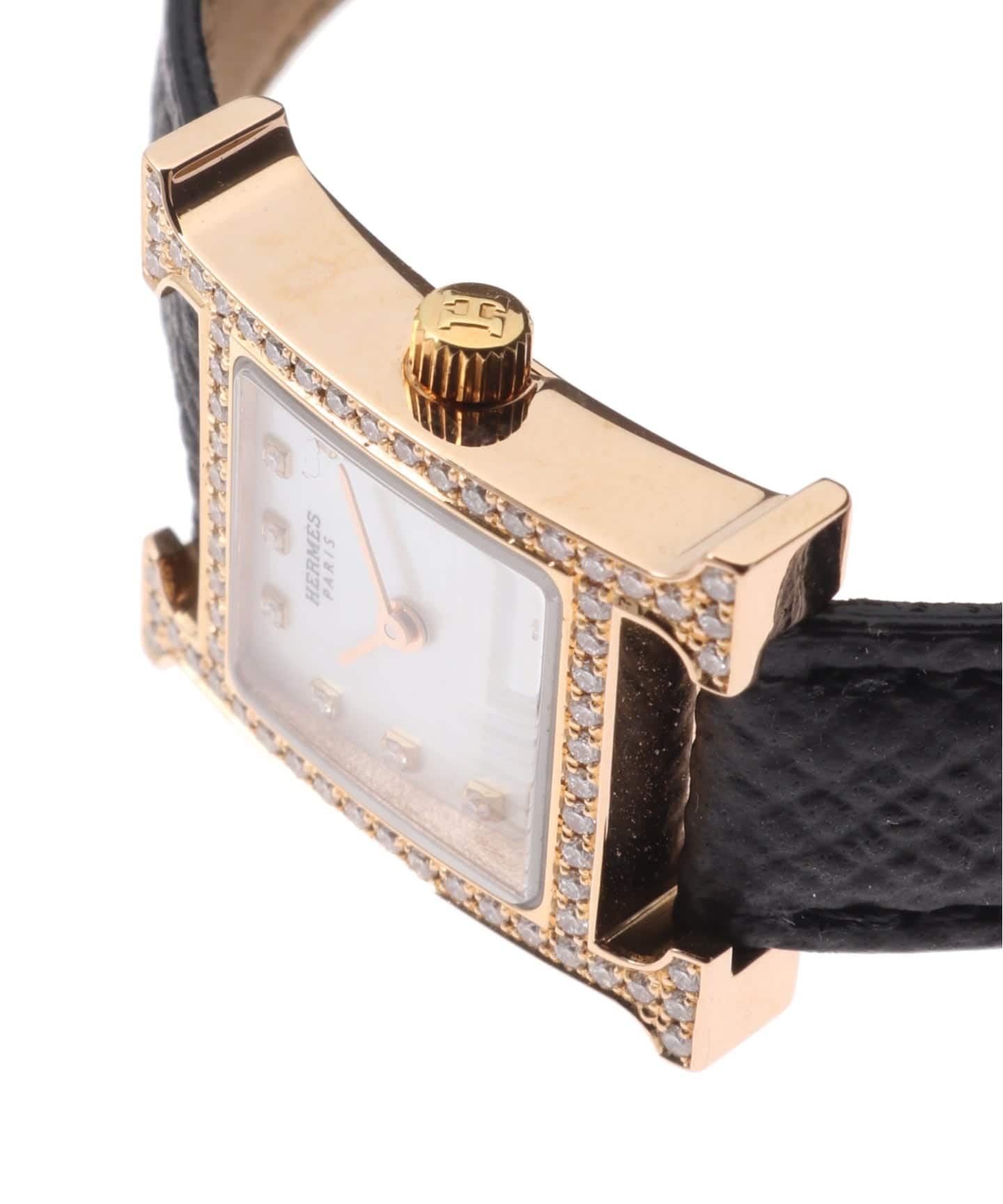 HERMES / エルメス】mini H Watch 18K / Shell dial Diamond index