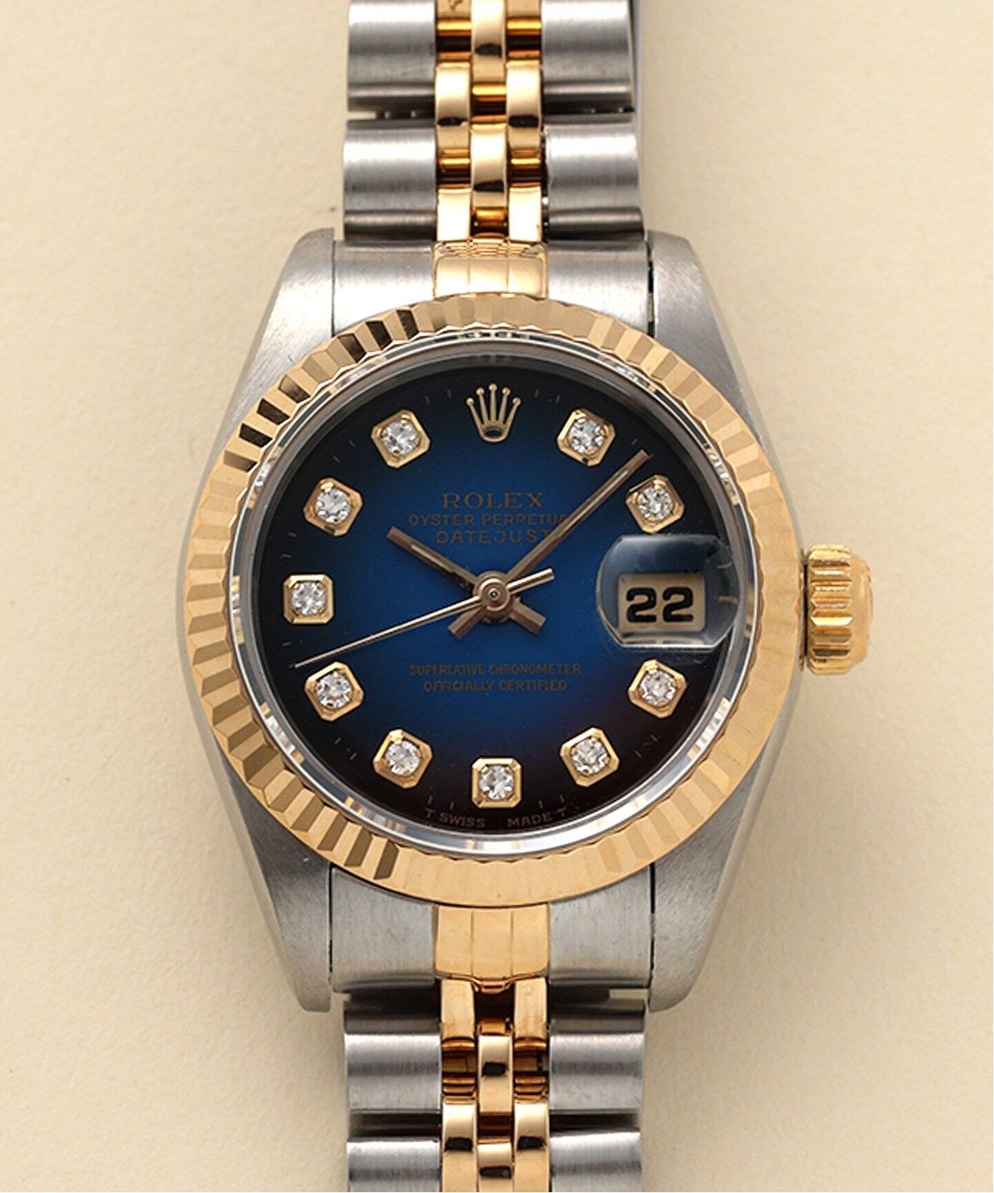 ROLEX Oyster Datejust 10point Blue gradation Combination