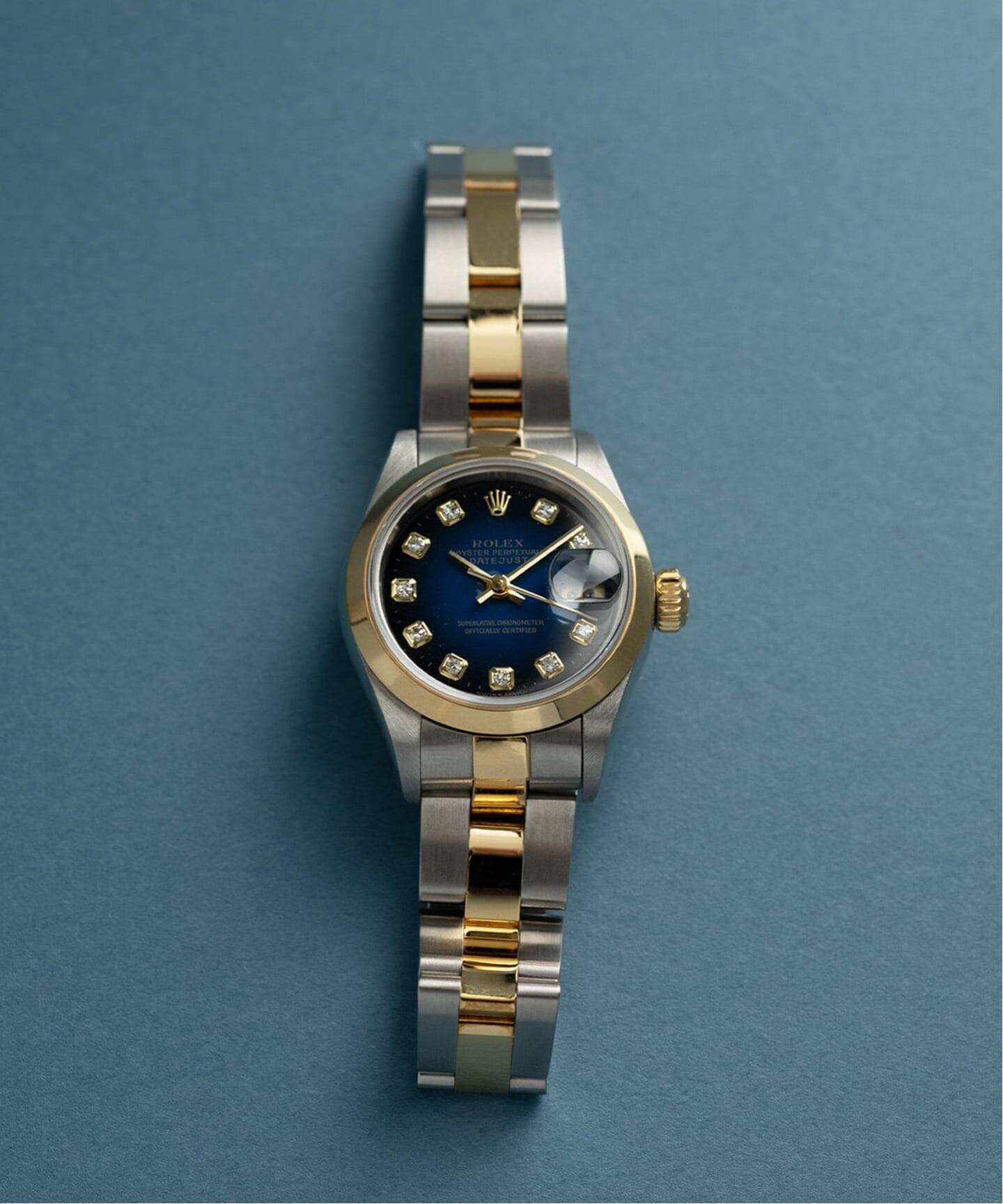 ROLEX Oyster Datejust 10point Blue gradation Combination