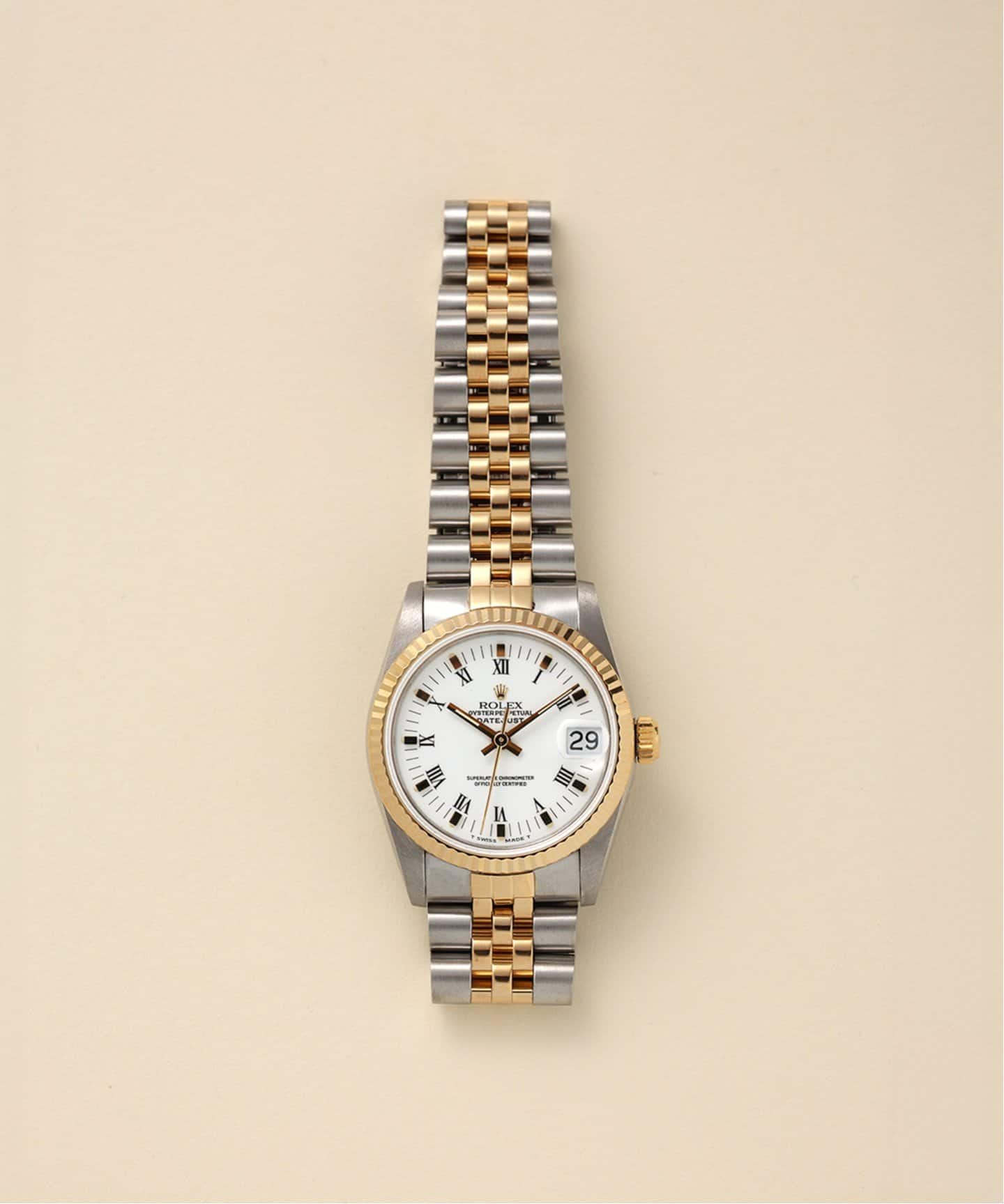 ROLEX Oyster Datejust White roman Combination / Boys（ヴィンテージ