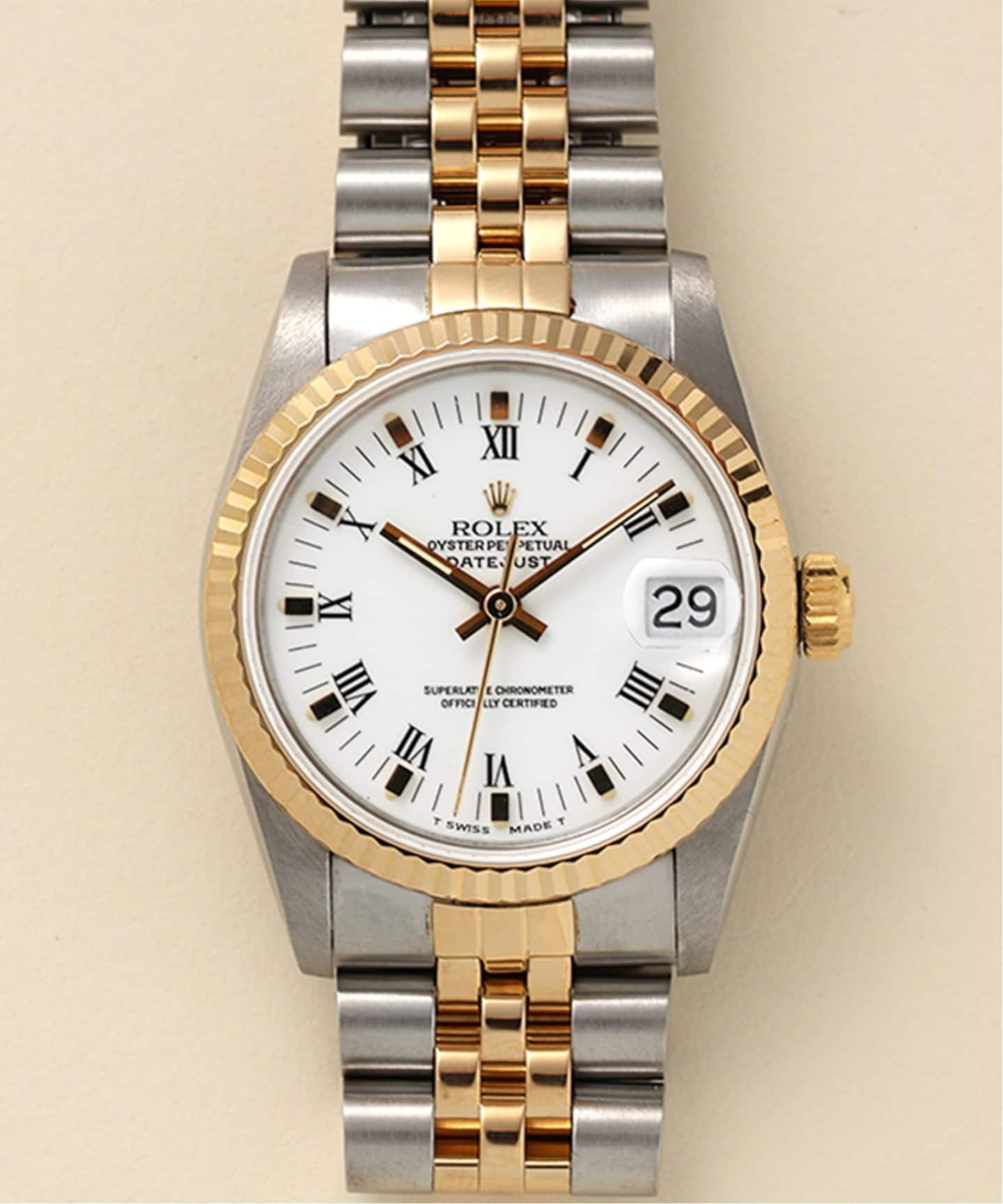 ROLEX Oyster Datejust White roman Combination / Boys（ヴィンテージ
