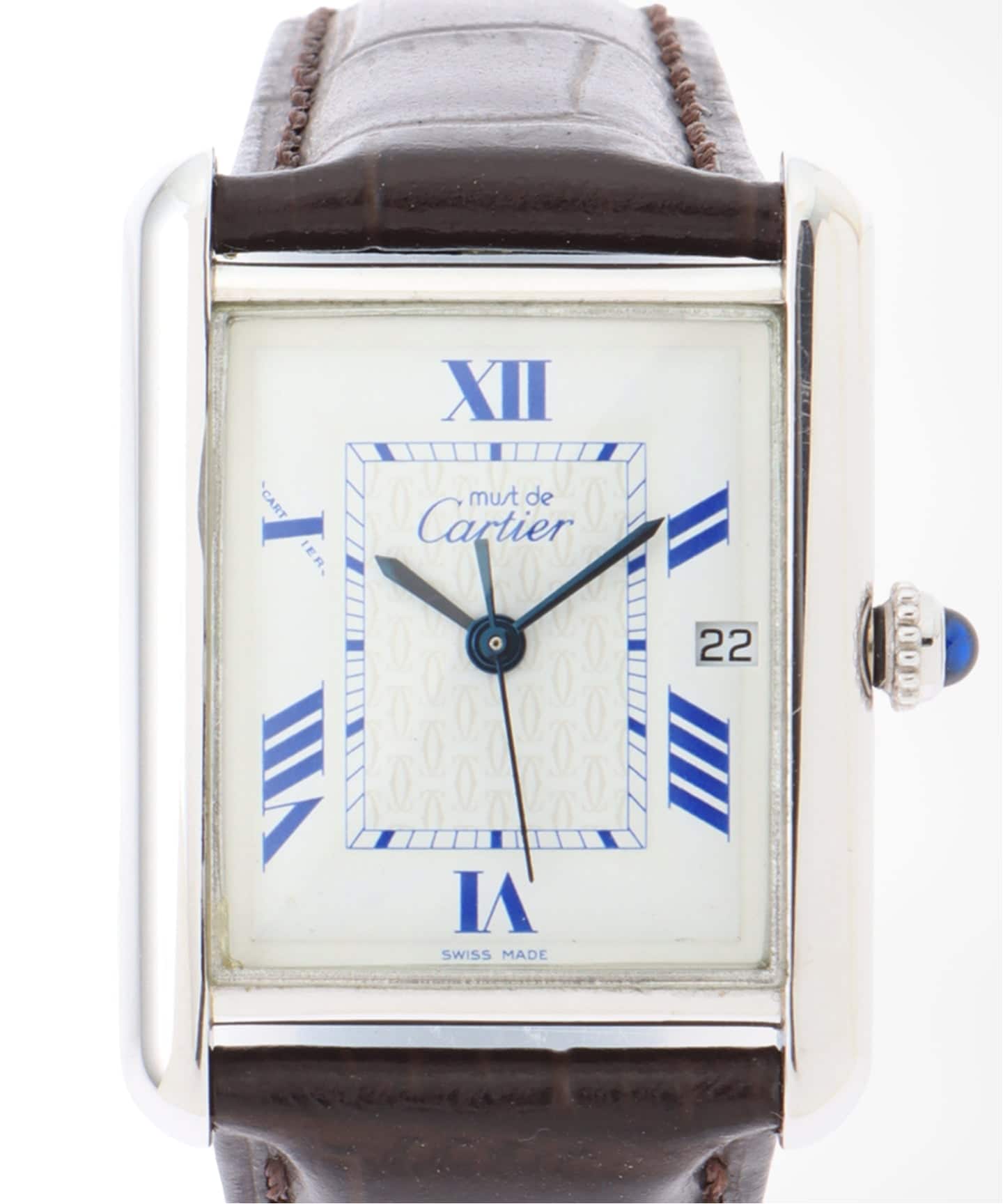 must de Cartier Tank XL Date Even index / Silver（ヴィンテージ