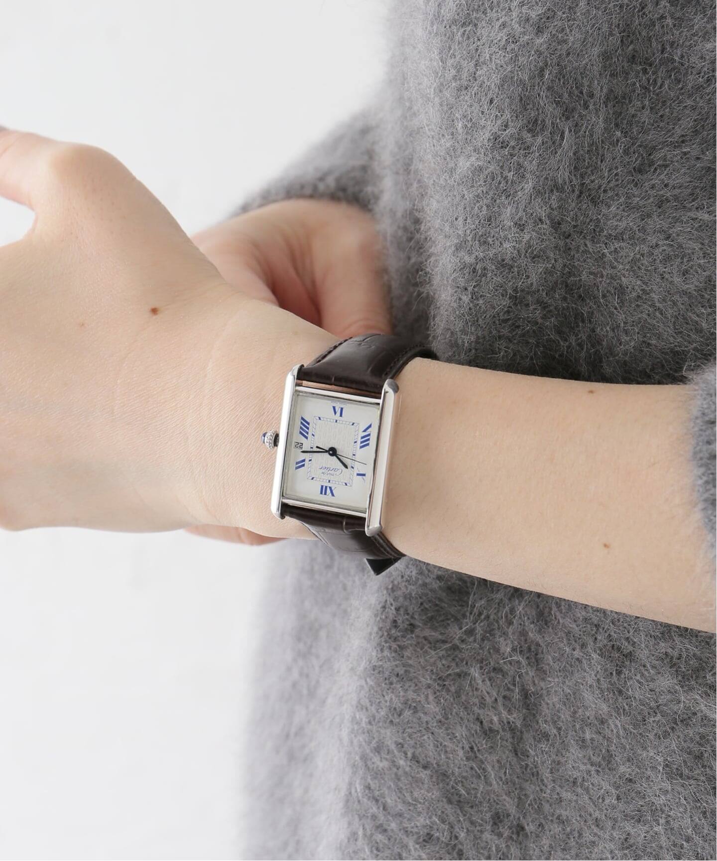 must de Cartier Tank XL Date Even index / Silver（ヴィンテージ