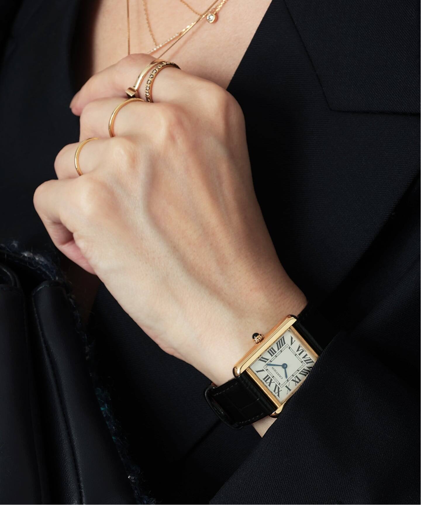 yukireiCartier Tank SM ☆オーバーホール&amp;外装仕上げ Cartier】カルティエ タンクルイカルティエ SM 18KYG 付属品完備