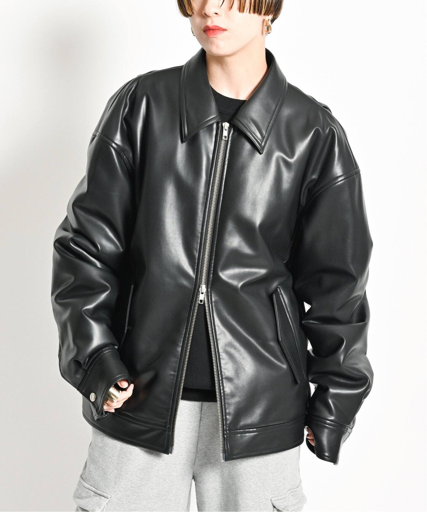 FAUX LEATHER ブルゾン（中綿・キルティング）｜CITYSHOP（シティ  