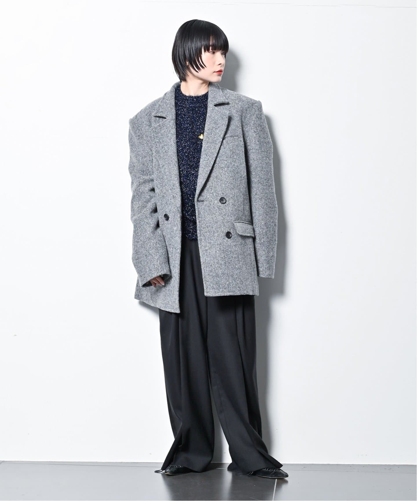 2025CITYSHOPシティショップWOOL ジャンプスーツ美品グレー