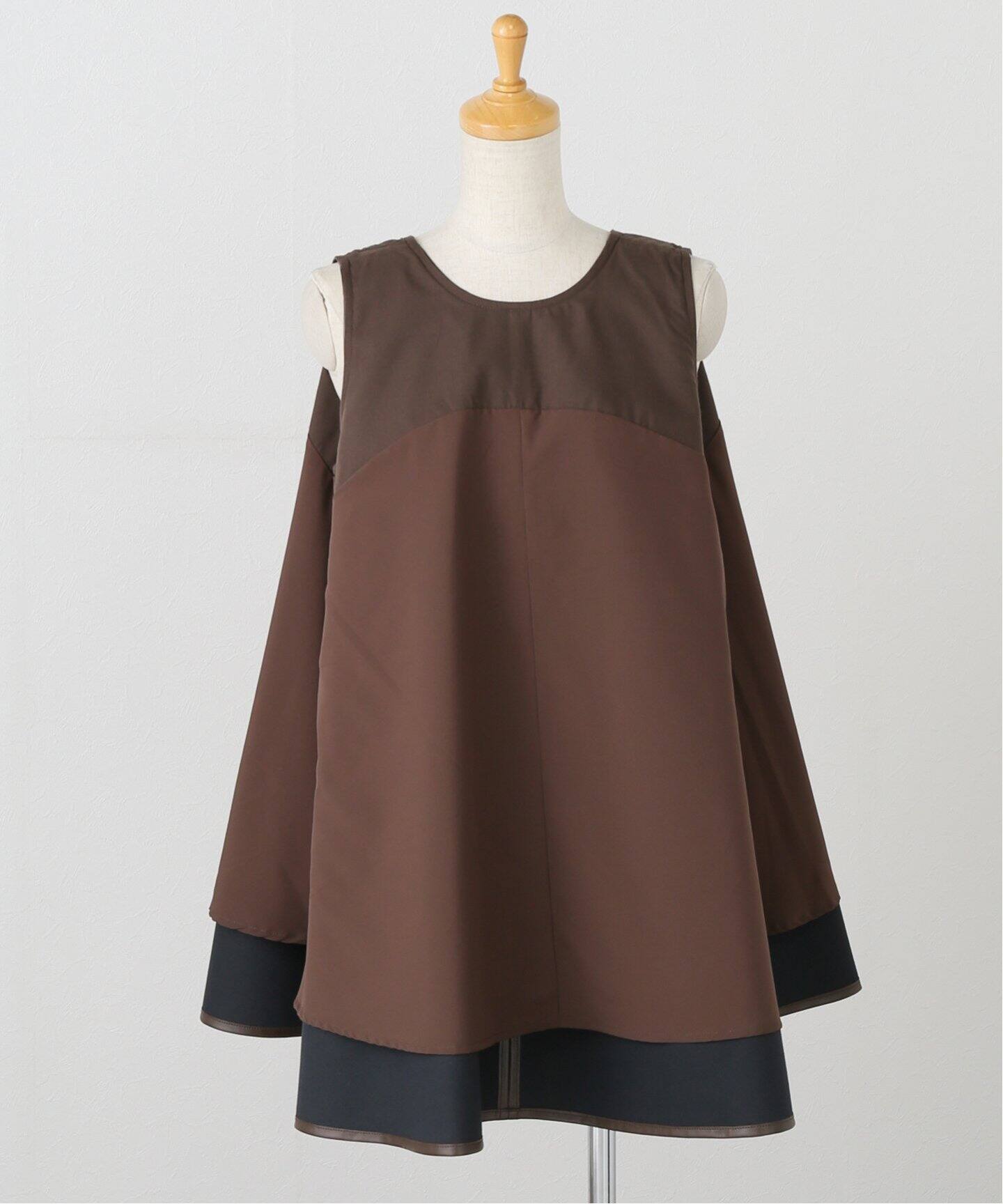 CLANE W FACE VEGAN LEATHER FLARE TOPS 17122-4242（ベスト）｜BOICE 