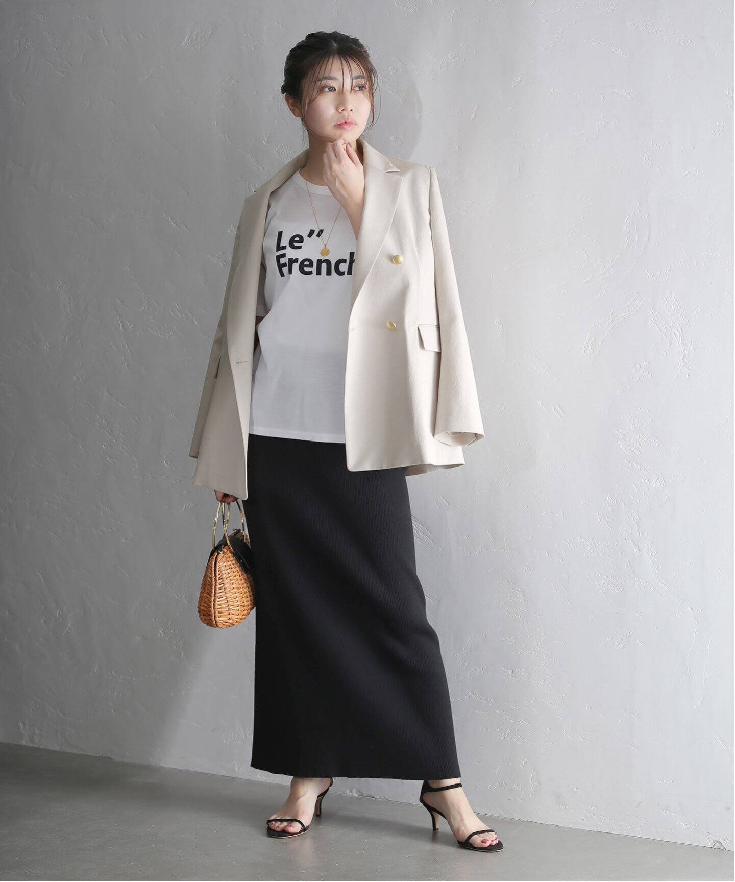 綿麻ストレッチダブルジャケット（テーラードジャケット）｜La  