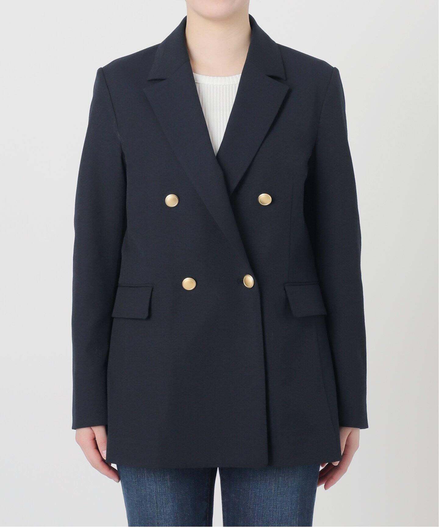 La TOTALITE◇24SS/綿麻/テーラードジャケット/38/NVY/無地/24-010-140  