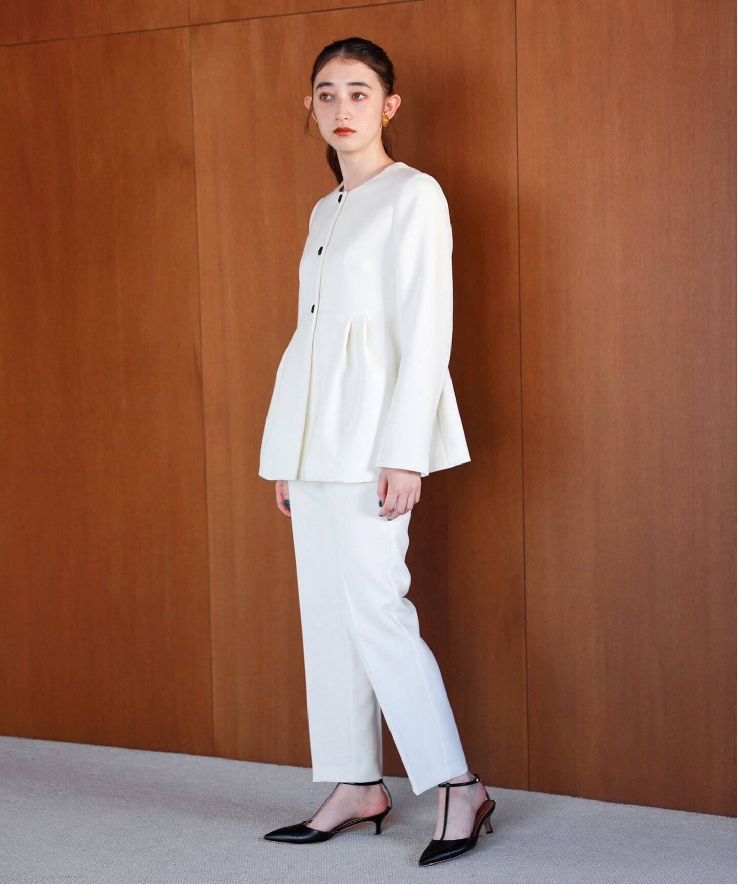 ペプラムボアジャケット クリーム色 （ダンスキン アレグロシープ  