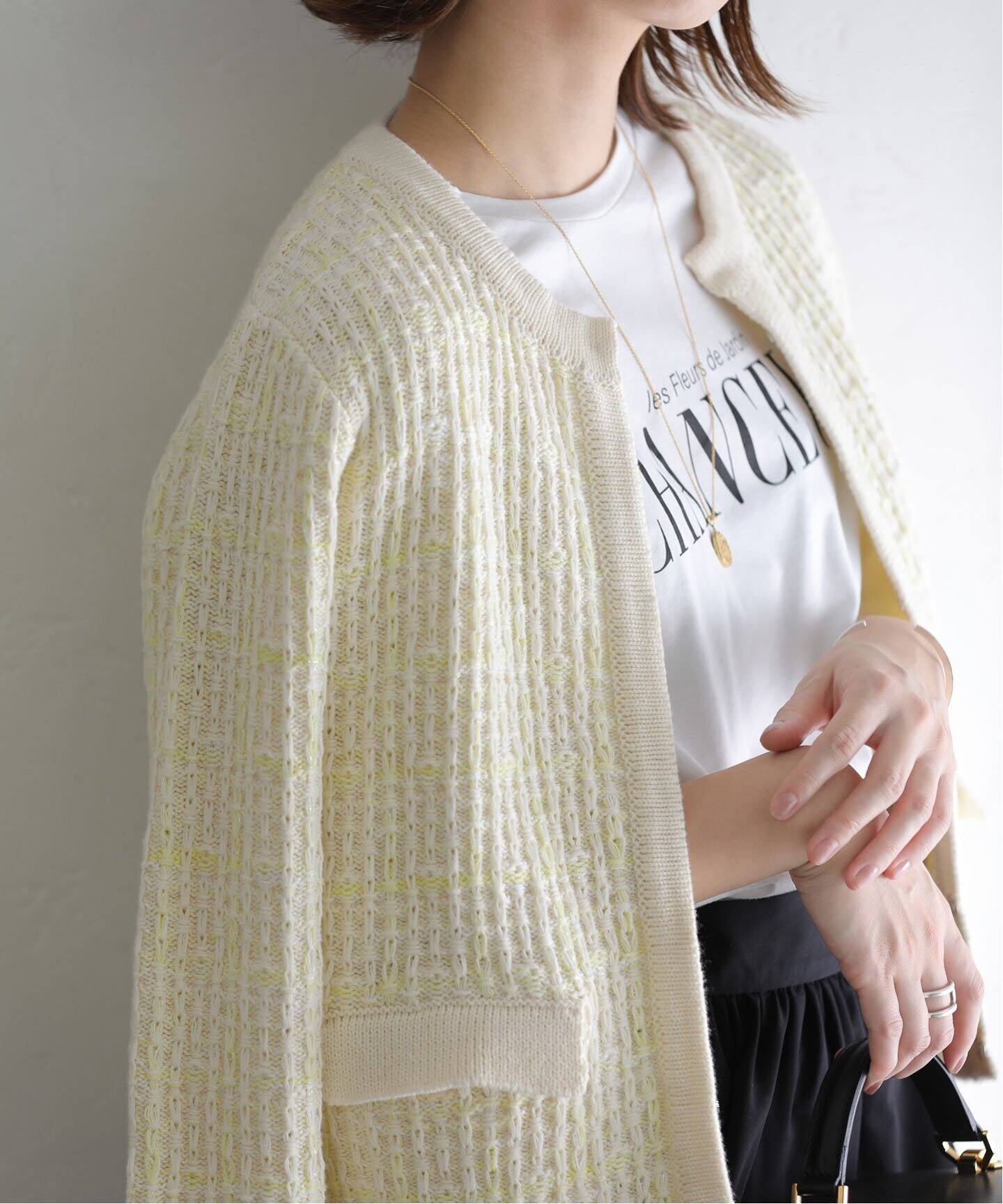 TORRAZZO DONNA/トラッゾドンナ】別注ニットツイードカーディガン  