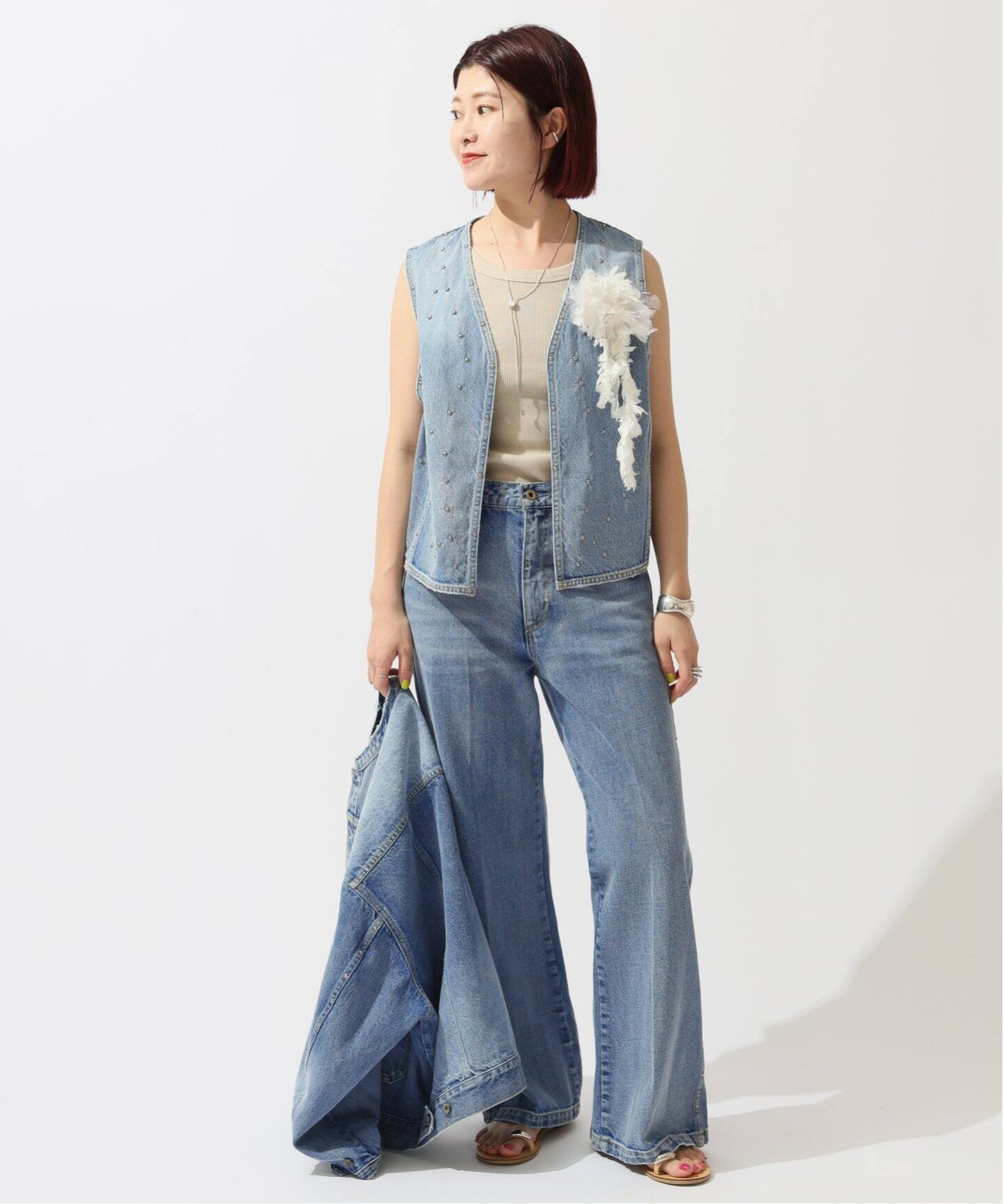 51/2 STUDS DENIM VEST（ジレ）｜Spick and Span（スピック＆スパン 