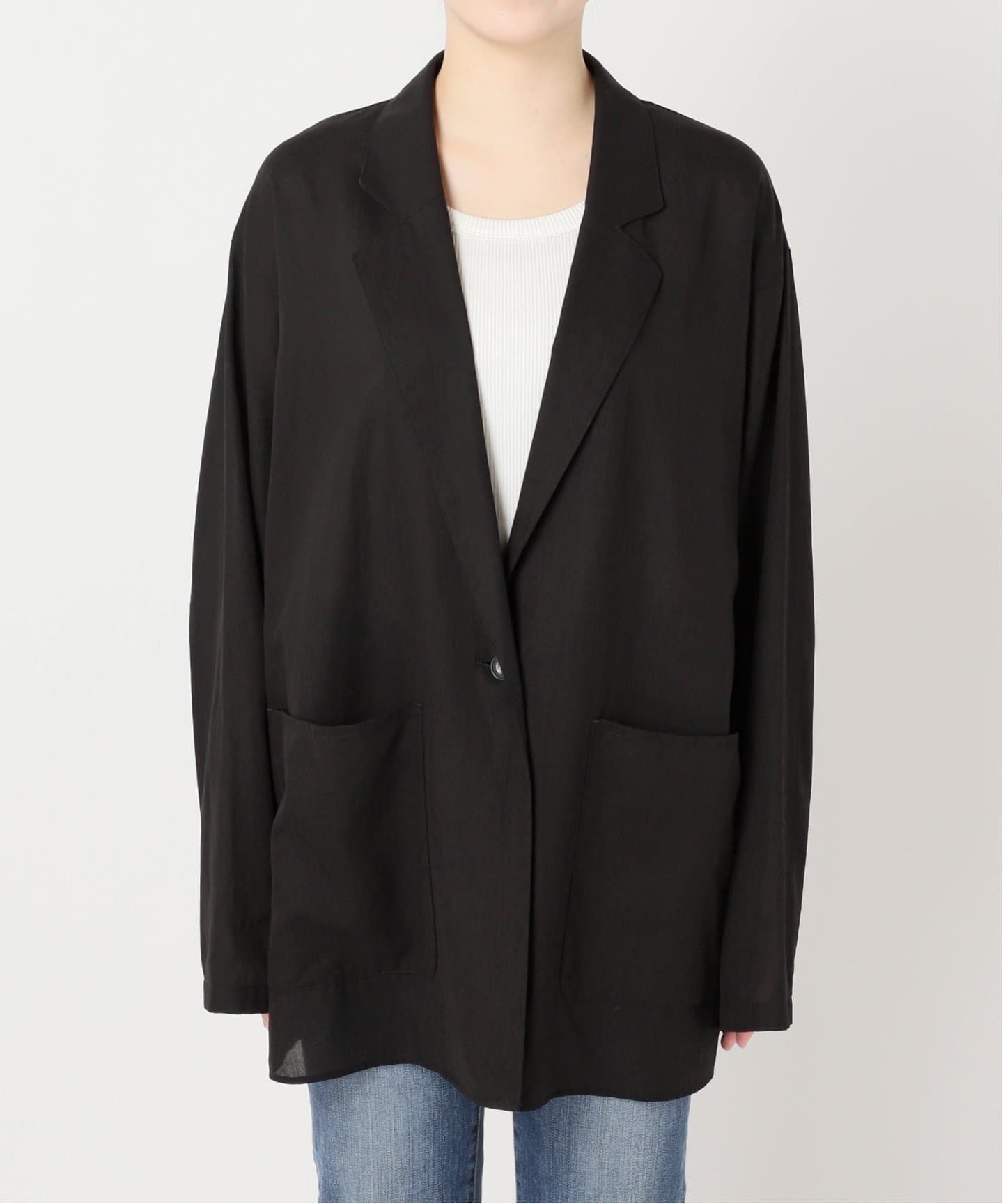 ≪追加≫シアーコットンツイルルーズジャケット（テーラード