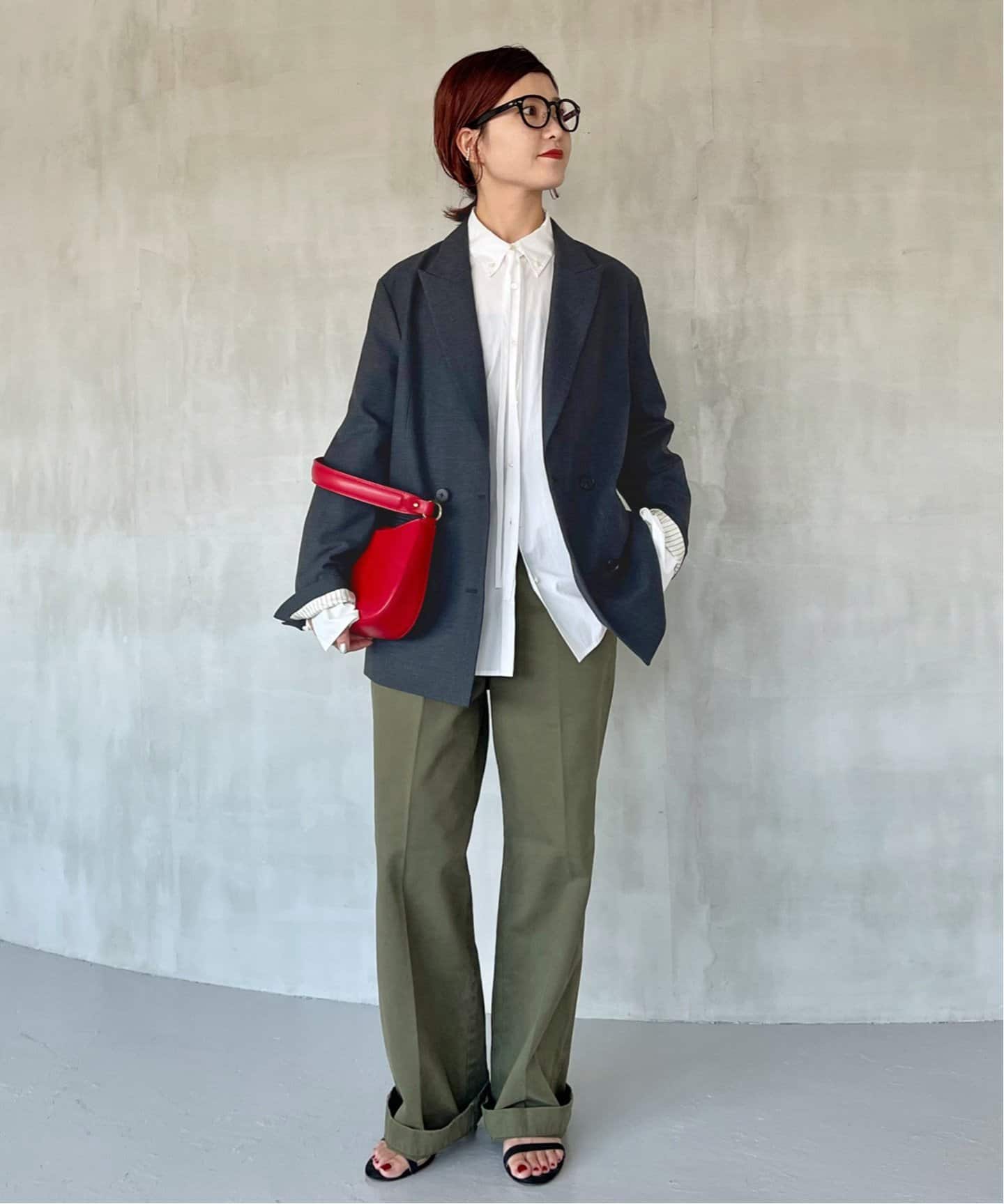 ウールブレンドダブルブレストジャケット（テーラードジャケット