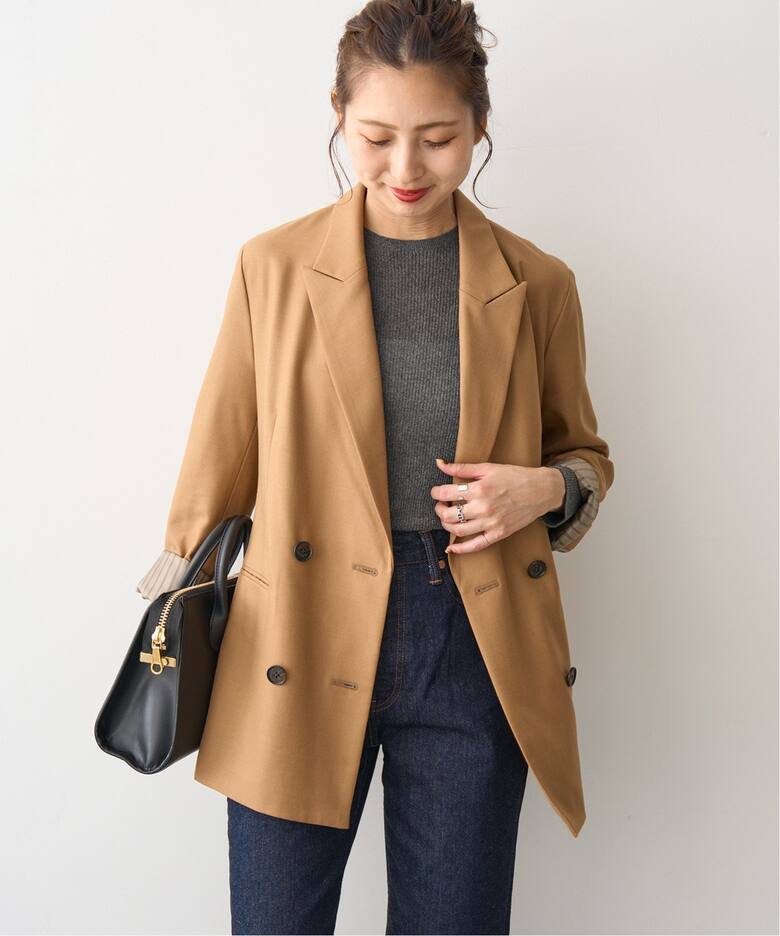 ウールブレンドダブルブレストジャケット（テーラードジャケット  