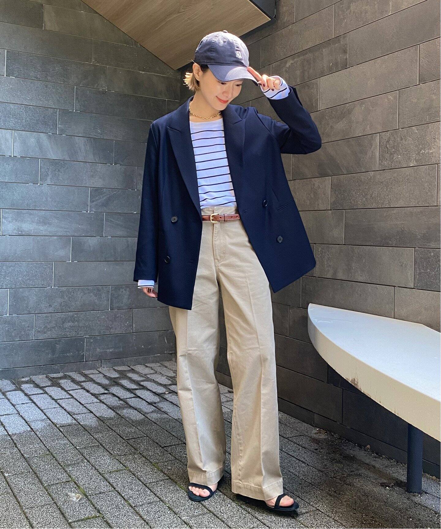 Spick&Span ウールブレンドダブルブレストジャケット38 ネイビー ウールブレンドダブルブレストジャケット（テーラードジャケット