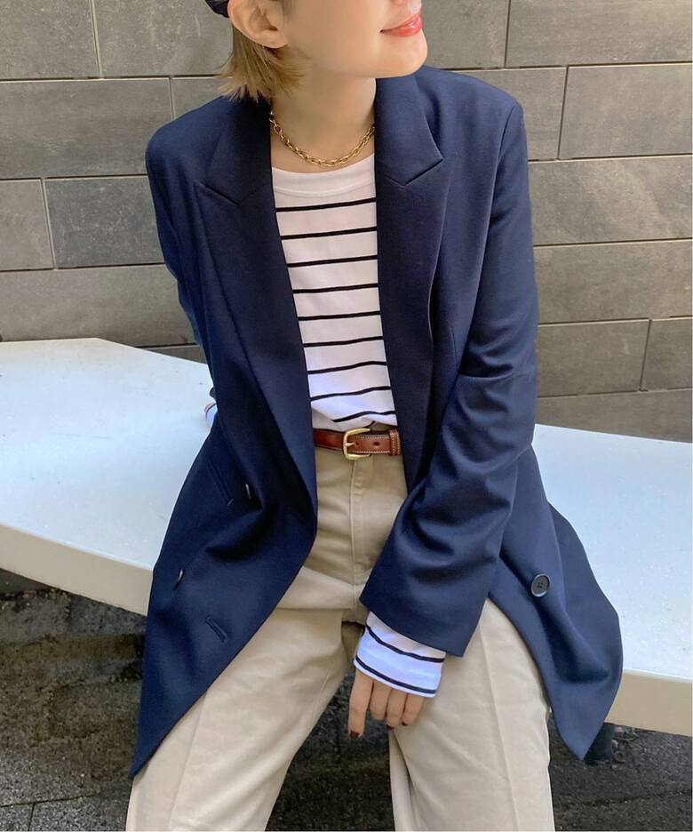 ウールブレンドダブルブレストジャケット（テーラードジャケット  