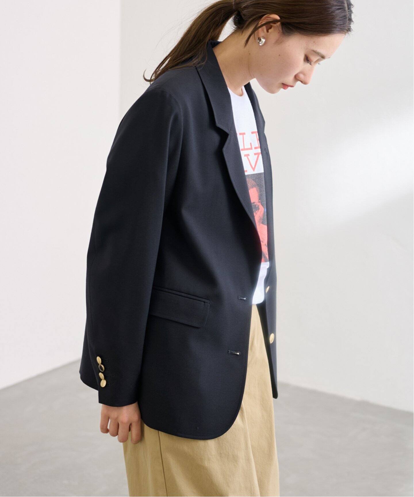 ウールポプリンテーラードジャケット（テーラードジャケット